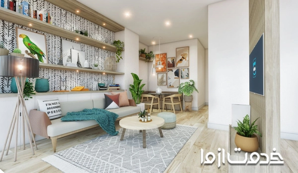 بازسازی خانه کوچک 40 متری با ایجاد نقطه کانونی